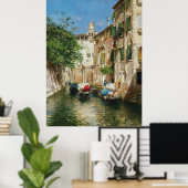 Gondoliers op een Venetiaans kanaal Rubens Santoro Poster (Thuiskantoor)