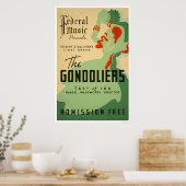 Gondoliers Opera 1937 WPA Poster (Keuken)