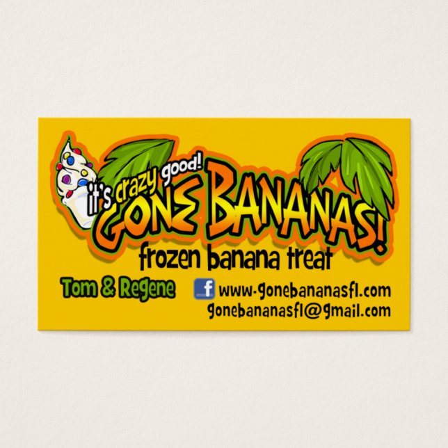 Gone Bananas Visitekaartje (Voorkant)