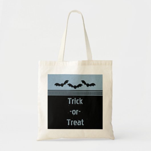 Gone Batty Halloween Bag, Light Blue Tote Bag (Voorkant)