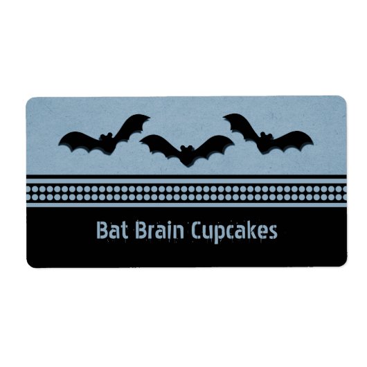 Gone Batty Halloween Baking Labels, Light Blue Etiket (Voorkant)