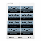 Gone Batty Halloween Baking Labels, Light Blue Etiket (Full Sheet)
