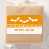 Gone Batty Halloween Baking Labels, Oranje & wit Etiket (Insitu)