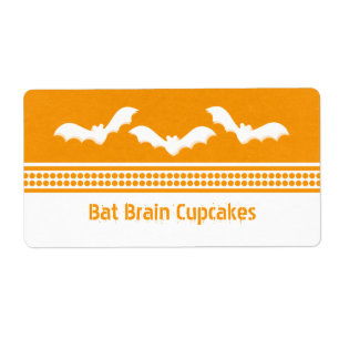 Gone Batty Halloween Baking Labels, Oranje & wit Etiket