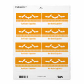 Gone Batty Halloween Baking Labels, Oranje & wit Etiket (Full Sheet)