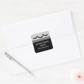 Gone Batty Halloween Baking Stickers, Light Grey Vierkante Sticker (Envelop)