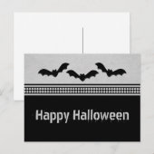 Gone Batty Halloween Briefkaart, Light Grey Briefkaart (Voorkant / Achterkant)
