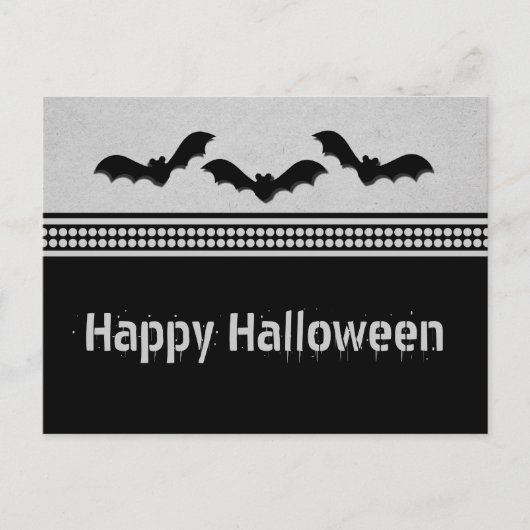 Gone Batty Halloween Briefkaart, Light Grey Briefkaart (Voorkant)