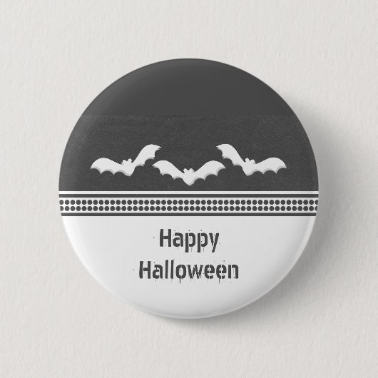Gone Batty Halloween Button, Donkergrijs Ronde Button 5,7 Cm (Voorkant)