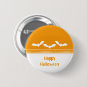 Gone Batty Halloween Button, Oranje & wit Ronde Button 5,7 Cm (Voorkant /achterkant)