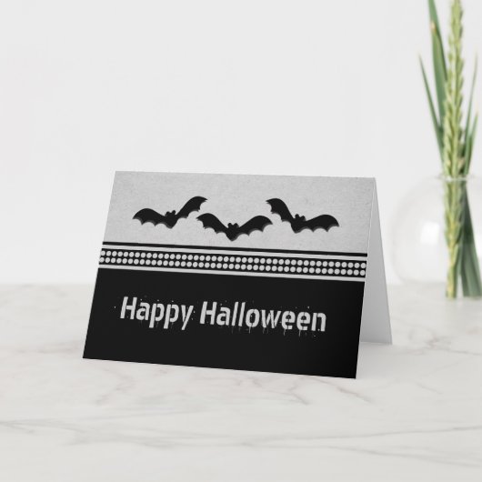 Gone Batty Halloween Kaart, Light Grey Kaart (Voorkant)