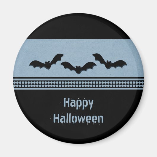 Gone Batty Halloween Magnet, Light Blue Magneet (Voorkant)