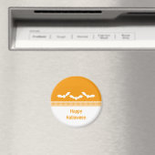 Gone Batty Halloween Magnet, Oranje & wit Magneet (Insitu (Vaatwasser))