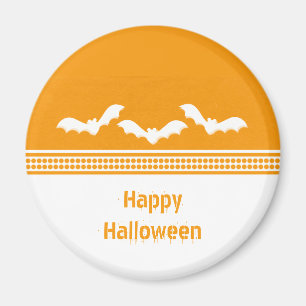 Gone Batty Halloween Magnet, Oranje & wit Magneet