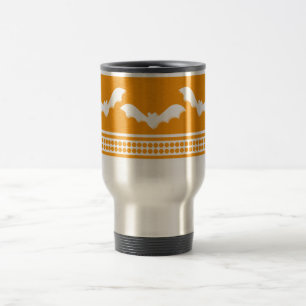 Gone Batty Halloween Mok, Oranje en wit Reisbeker