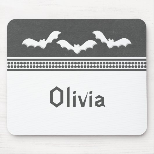 Gone Batty Halloween Mousepad, Donkergrijs Muismat (Voorkant)