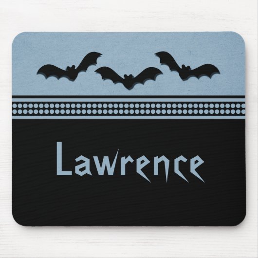 Gone Batty Halloween Mousepad, Light Blue Muismat (Voorkant)