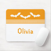 Gone Batty Halloween Mousepad, Oranje & wit Muismat (Met muis)