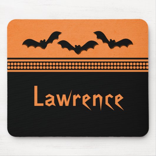 Gone Batty Halloween Mousepad, Sinaasappel Muismat (Voorkant)
