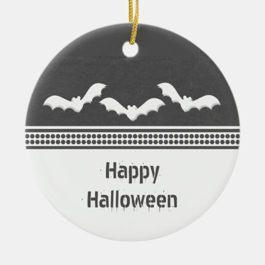 Gone Batty Halloween Ornament, Donkergrijs Keramisch Ornament (Voorkant)