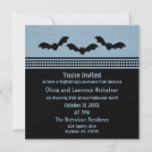 Gone Batty Halloween Party Invite, Light Blue Kaart (Voorkant)