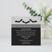 Gone Batty Halloween Party Invite, Light Grey Kaart (Staand voorkant)