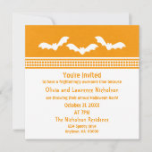 Gone Batty Halloween Party Invite, Oranje & White Kaart (Voorkant)