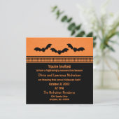 Gone Batty Halloween Party Invite, Sinaasappel Kaart (Staand voorkant)