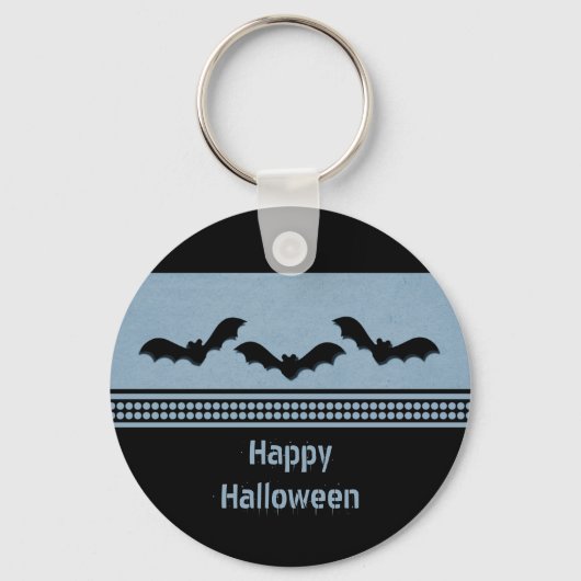 Gone Batty Halloween Sleutelhanger, Light Blue Sleutelhanger (Voorkant)