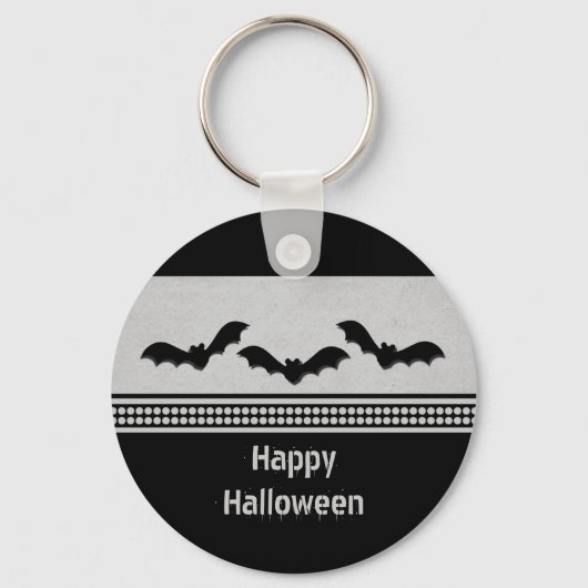 Gone Batty Halloween Sleutelhanger, Light Grey Sleutelhanger (Voorkant)