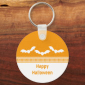 Gone Batty Halloween Sleutelhanger, Oranje & wit Sleutelhanger (Voorkant)