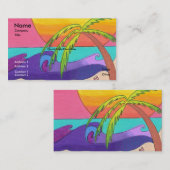 Gone Beachy Business Card-sjabloon Visitekaartje (Voorkant / Achterkant)