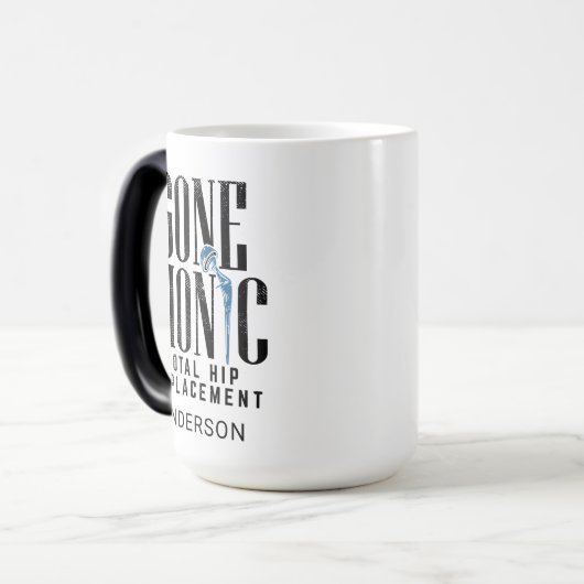 Gone Bionic Hip Replacement Celebration Magische Mok (Voorkant links)