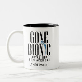 Gone Bionic Hip Replacement Celebration Tweekleurige Koffiemok