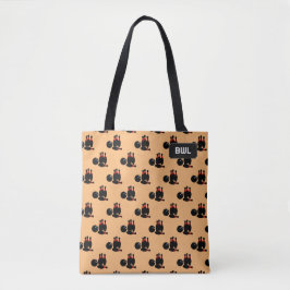 Gone Bowling met Ball en Ninepins motief, aangepas Tote Bag
