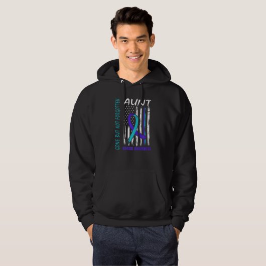 Gone But Not Forgotten Aunt Suicide Awareness Flag Hoodie (Voorkant volledig)