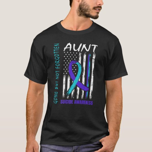 Gone But Not Forgotten Aunt Suicide Awareness Flag T-shirt (Voorkant)
