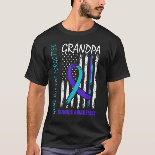 Gone But Not Forgotten Grandpa Suicide Awareness F T-shirt (Voorkant)
