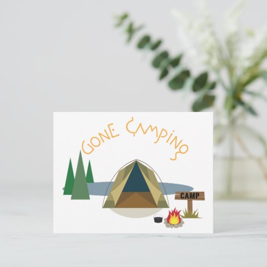 Gone Camping Briefkaart (Staand voorkant)