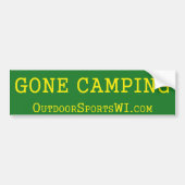 Gone Camping Bumper Green Bumpersticker (Voorkant)