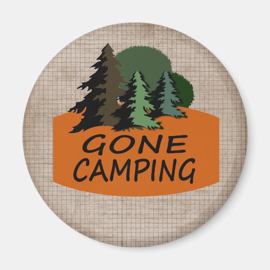 Gone Camping Camper Logo Magneet (Voorkant)
