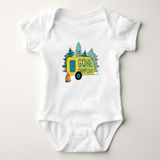 Gone Camping Summer Camp Clipart Happy Trails Camp Romper (Voorkant)
