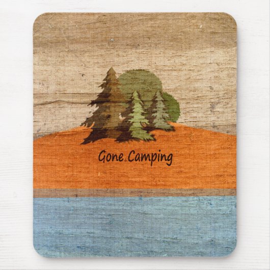 Gone Camping Wood look Natuur Lovers Muismat (Voorkant)