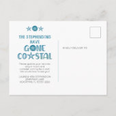 Gone Coastal Beach Wave Shells Foto Moving Aankondigingskaart (Achterkant)