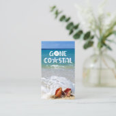Gone Coastal Beach Wave Shells Foto Moving Contactkaartje (Staand voorkant)