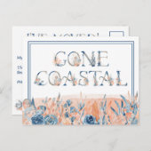 Gone Coastal Blue Coral Waterverf Ik ben verhuisd  Briefkaart (Voorkant / Achterkant)