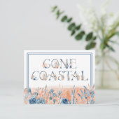 Gone Coastal Blue Coral Waterverf We hebben Pos ve Briefkaart (Staand voorkant)