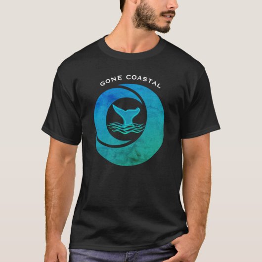 Gone Coastal Nautical Whale Tail Waves - T-shirt (Voorkant)
