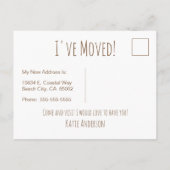 Gone Coastal New Home Beach Path Waterverf Aankondigingskaart (Achterkant)