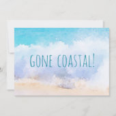 Gone Coastal New Home Wave op het strand Waterverf Aankondiging (Voorkant)
